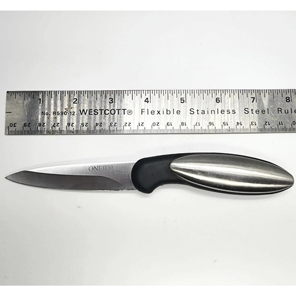 Vtg Oneida Contoura 12 Pc. Cutlery Knife Set High-Carbon Stainless w/Chef's Bag - Picture 11 of 16